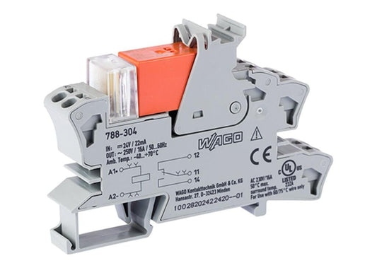 Relay module; Nominal input voltage: 24 VDC; 1 changeover contact; Limiting continuous current: 16 A; Red status indicator; Module width: 15 mm; 2,50 mm²; gray