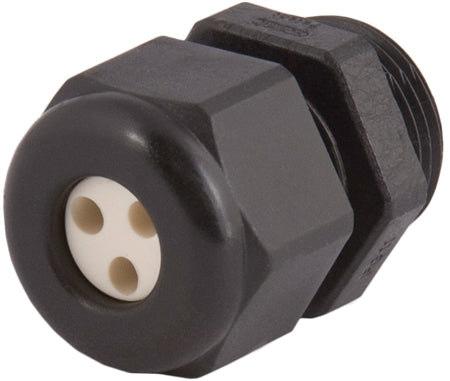 M25 Gland, 3 hole, 2-plug with nut